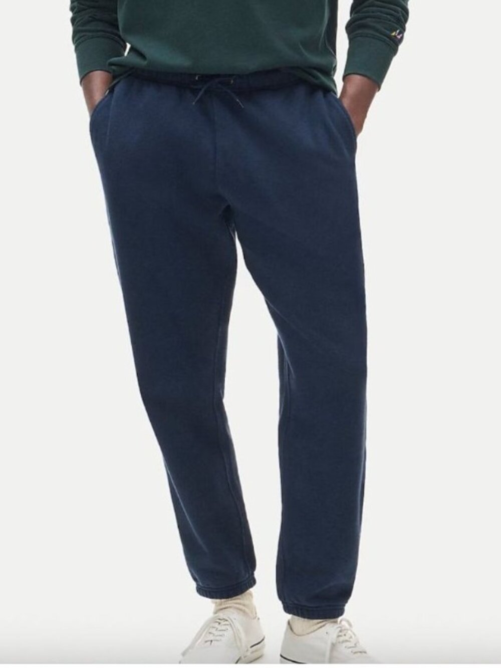 NWT J.Crew Tall Heritage Fleece Sweatpant Sz L-Tall Navy Comfy Casual Loungewear